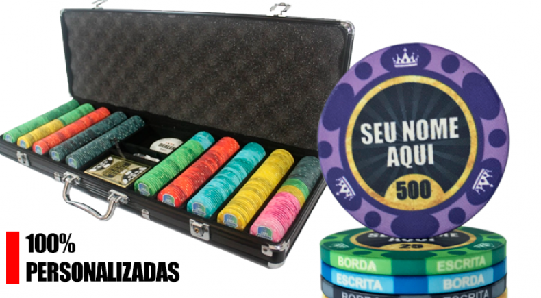 Maleta de Fichas de Poker Personalizadas em Cerâmica - D9